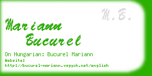 mariann bucurel business card